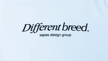 Close up shot of the Different Breed front graphic with sapes design group branding.